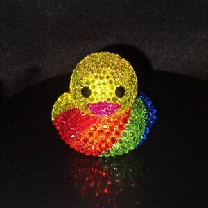 Rainbow Rubber Duck, Pride Duck, Colorful Jeep Duck, Unique Gift, Bling/Bedazzle